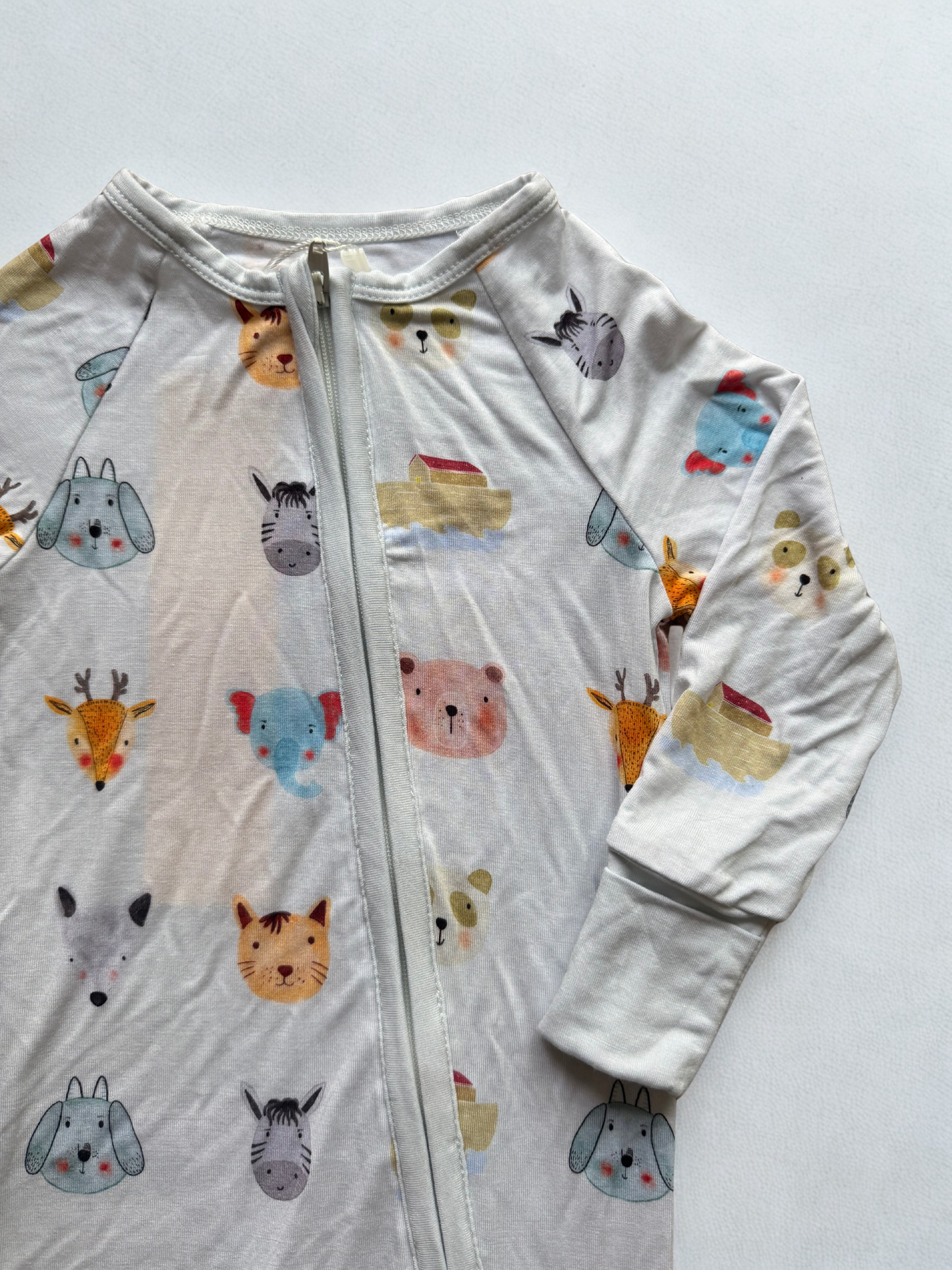 NOAH'S ARK BAMBOO ZIPPY PAJAMAS
