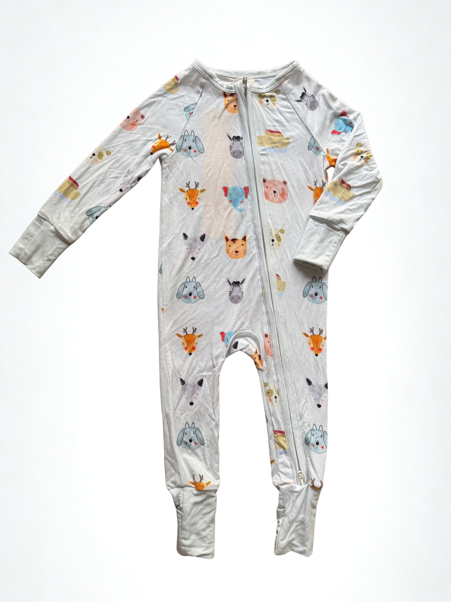 NOAH'S ARK BAMBOO ZIPPY PAJAMAS