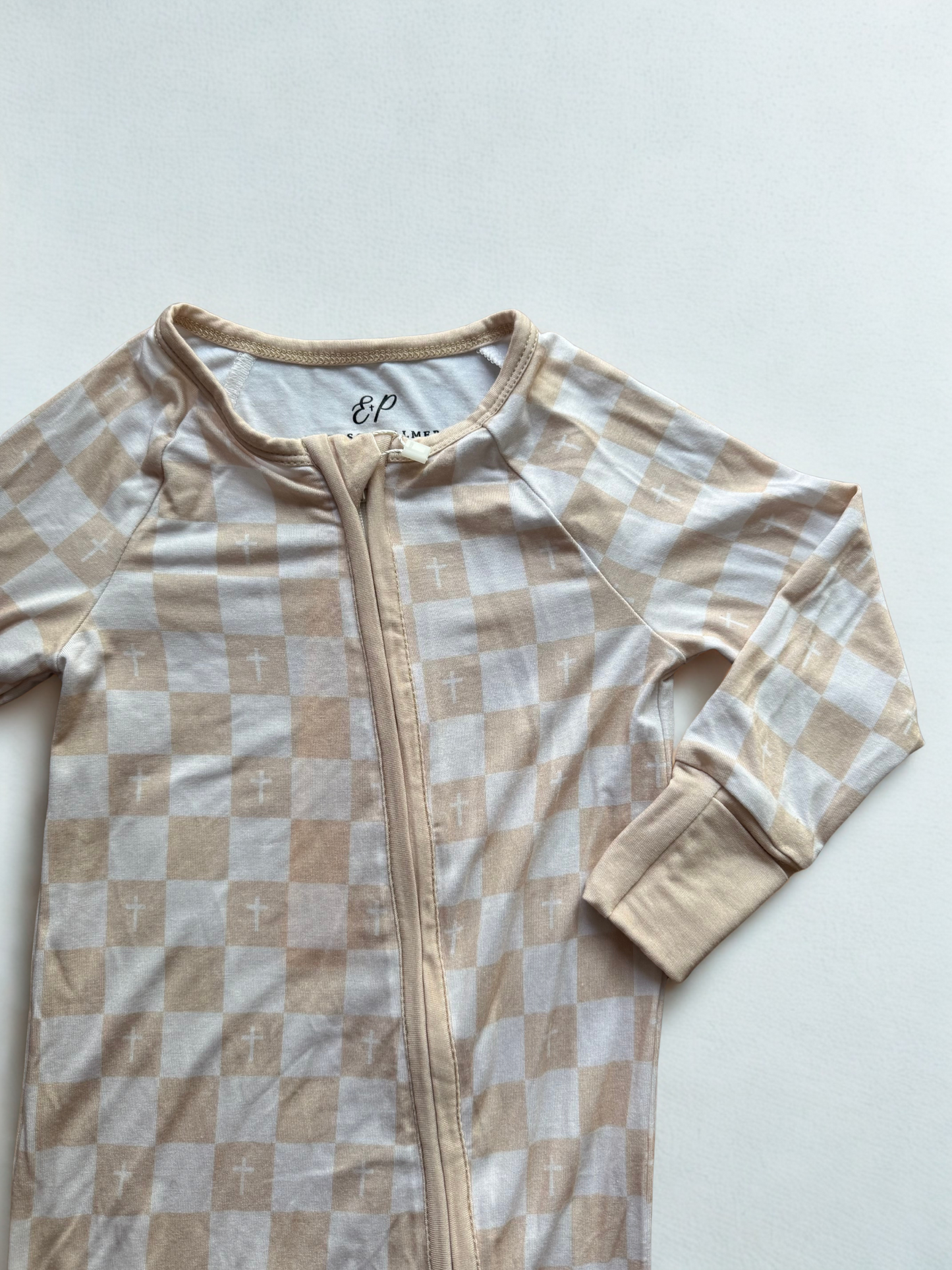 CHECKERED CROSSES BAMBOO ZIPPY PAJAMAS