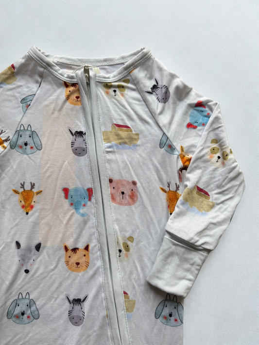 NOAH'S ARK BAMBOO ZIPPY PAJAMAS