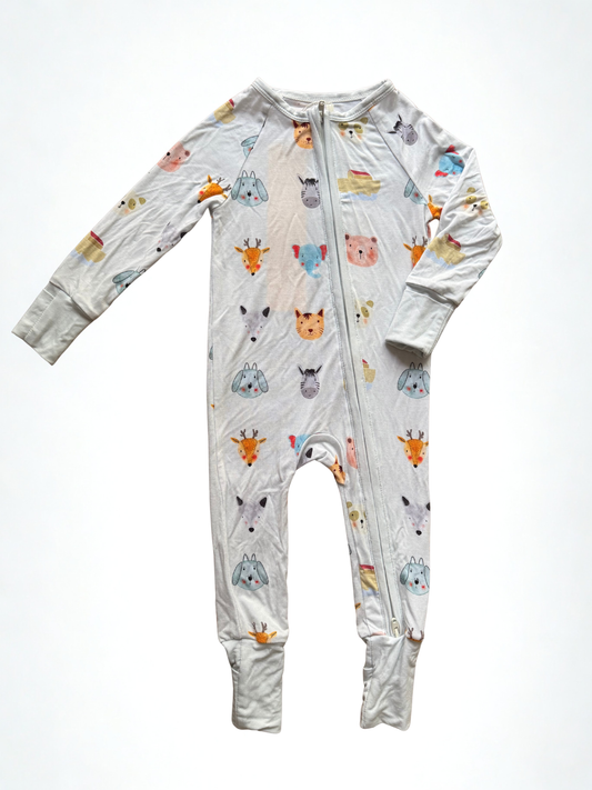 NOAH'S ARK BAMBOO ZIPPY PAJAMAS