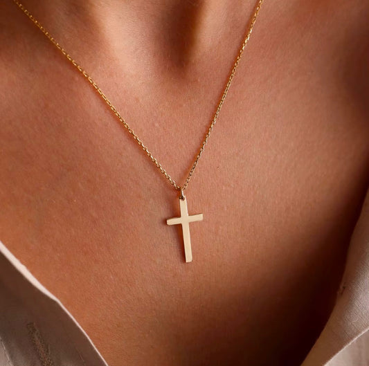 DELICATE GOLD CROSS NECKLACE
